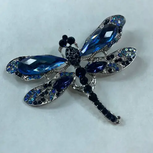 Dragonfly Pin Brooch Fashion Jewelry Blue Silver Colors