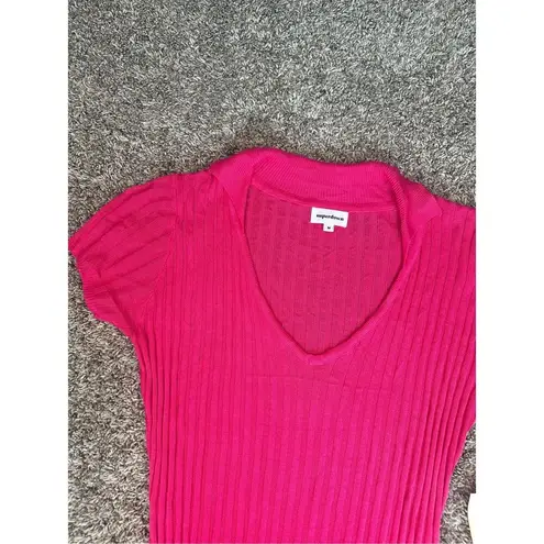 superdown NWT  revolve mariella ribbed mini dress hot pink knit collared v neck M