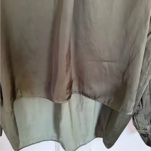 Zadig & Voltaire  green high low satin blouse