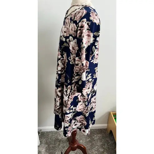 Southern Stitch Floral Knee Length 3/4 Sleeve Dress *No Size Tag* (Like L/XL)