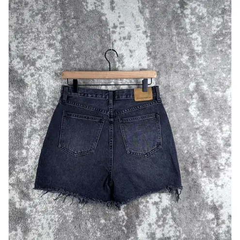 Denim Forum Aritzia black The Yoko Mid thigh short size 28 raw hem high rise