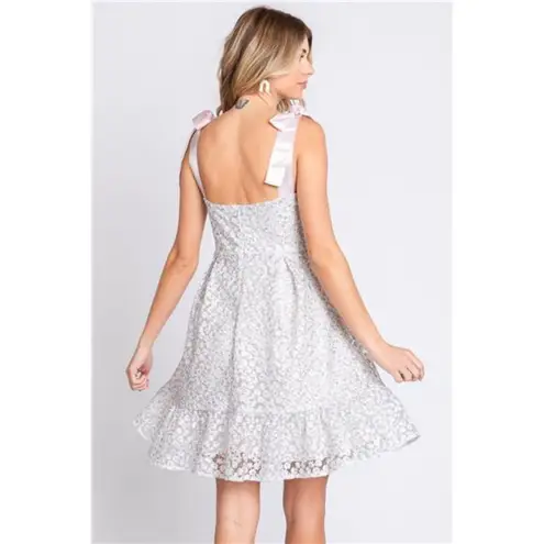 GeeGee NWT Mesh Floral Embroidered Sleeveless Dress