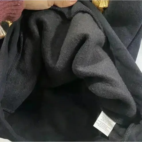 Glamorous  Black Sweatshirt with Gold Fringe Tassels Size Xs