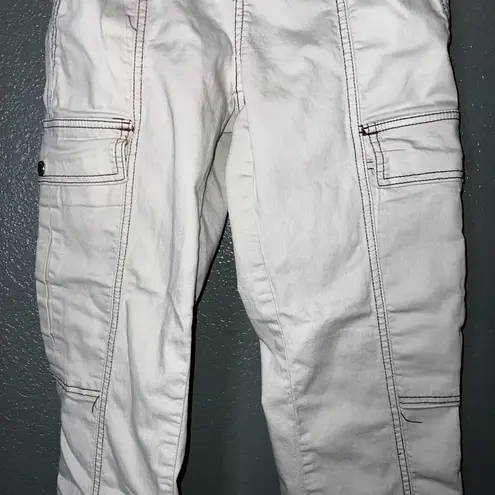Blue Savvy White Cargo Pants Juniors 1 Utility Pocket Stretch