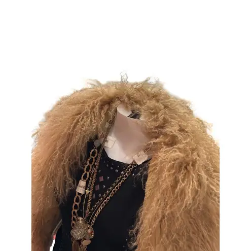 Marvin Richards womens small Beige leather Lamb Coat SKU CS8072/Y437013