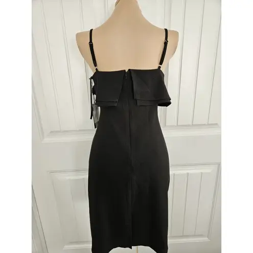 Karl Lagerfeld Little Black Dress Ruffle Top Adjustable Straps Size 4