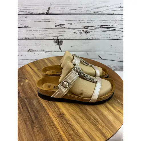 Women's Naot Gold & Silver Embellished Sandals Size 6