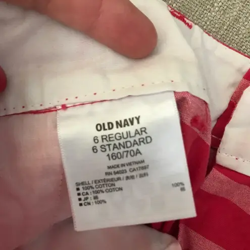 Old Navy  Pink and Red Stripe Cotton Shorts