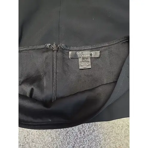 St. John St Johns Cavier Women's Black Pencil Skirt Sz 2 Office Academia Quiet Luxury