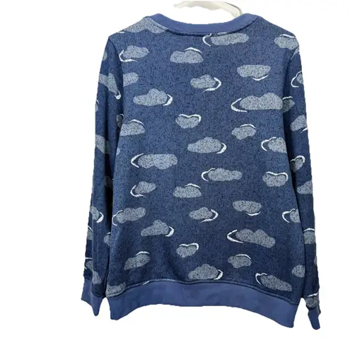 LL Bean Blue Gray Lightweight Pullover Crew Neck Sweater Fleece Size MEDIUM