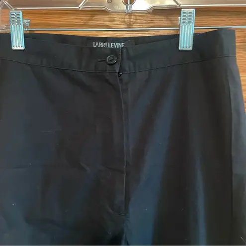 Larry Levine Vintage sport stretch Black Floral Embroidered Pants size 4