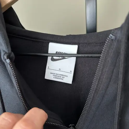 Nike  Full-Zip Hoodie Wide Cropped Black Women's Sz Large