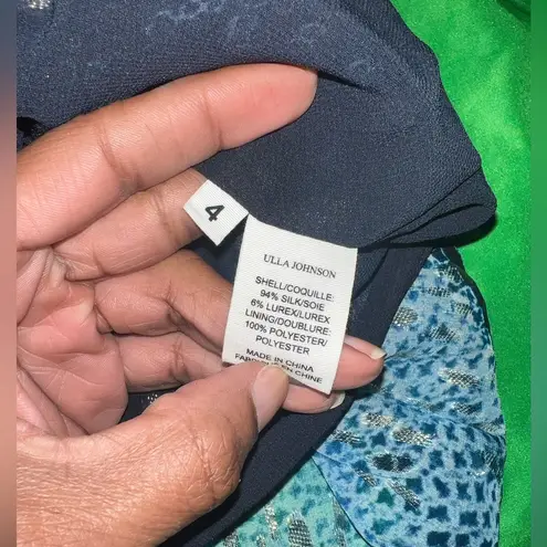 Ulla Johnson Noemi Blue Floral Wrap Dress size 4- Missing Belt