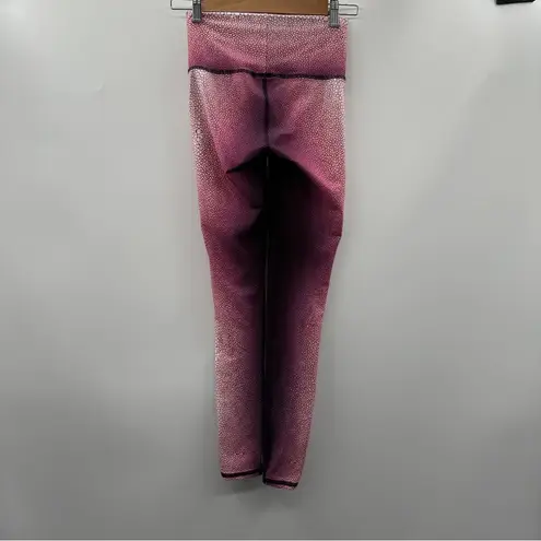 Niyama Sol Shagreen Barefoot Mid Rise Leggings in Peony Ombre Sz S Purple
