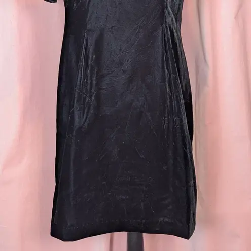 Sag Harbor 90s Vintage Crushed Velvet Short Sleeve Dress by Black Size 14