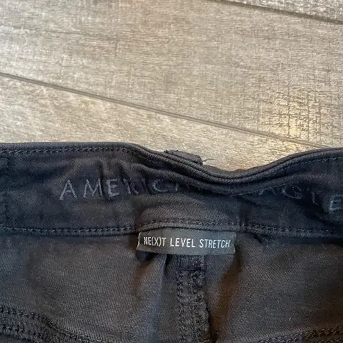 American Eagle Size 0 Black Distressed Super High-Rise Jeggings