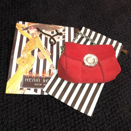 Henri Bendel Red Suede Crossbody Bag
