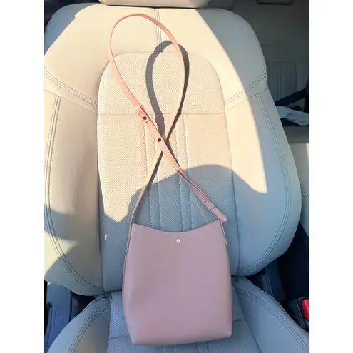 SAMARA Pink Peony Vegan Leather Medium Shoulder Crossbody Bag Pink