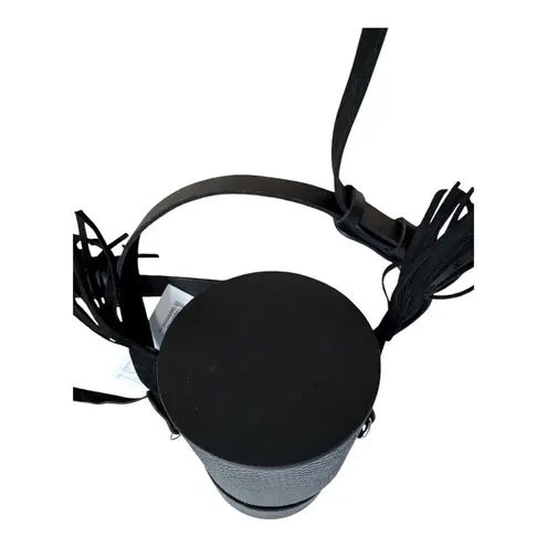 NWT Gepherrini Black Embossed Cylinder Crossbody Bag Unique Leather Purse