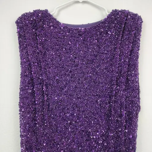 Retrofête Retrofete Carnegie Embellished Sequin Mini Dress Purple Small Sleeveless NWT