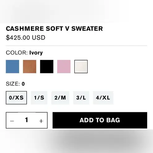 James Perse Gray Cashmere sweater size 1