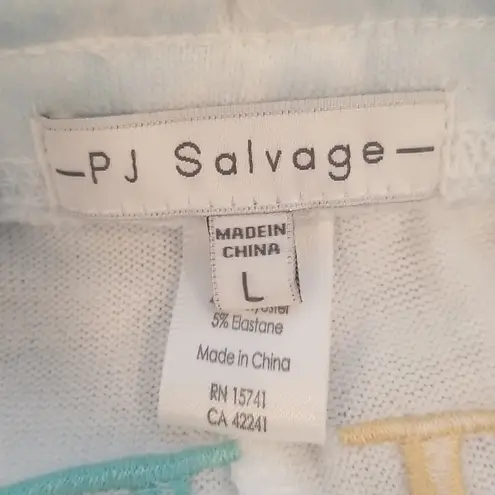 💕PJ SALVAGE💕 Bride Embroidered Pajama Shorts ~ Powder Blue Large L NWT