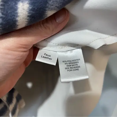 Workshop Republic Clothing Faux Leather Jacket Blue Tan White Women’s Shaket XL