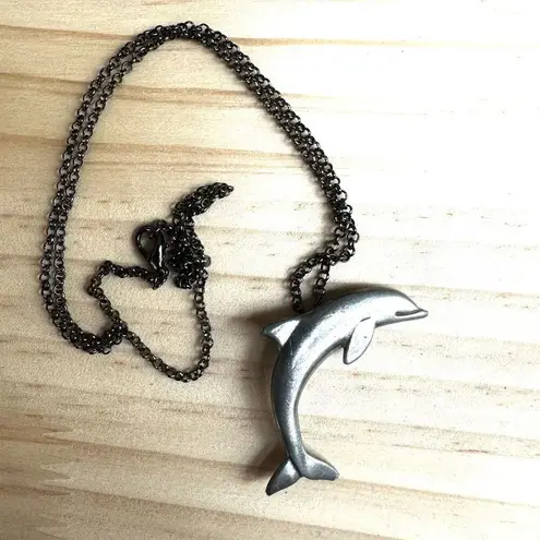 Nathaniel Pewter Dolphin pendant Necklace Silver