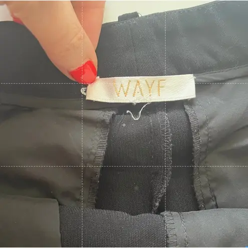 WAYF Pant Black Double Pleated Front and Back Pockets Wide Leg sz. M