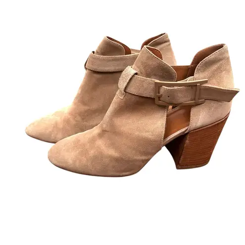 Aquatalia Freddi Cutout Buckle Bootie Beige Sz 11