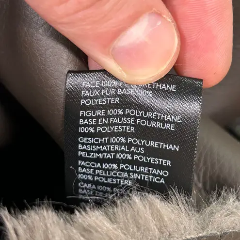 Maeve EUC Anthropologie Kerry Faux Leather Shearling Lined Coat Brown Womens XS