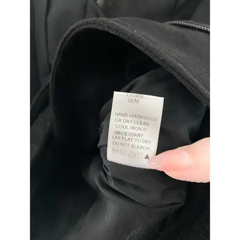 FATE. Women's Faux Suede Black Cropped Moto Jacket Medium Biker Grunge Step Hem