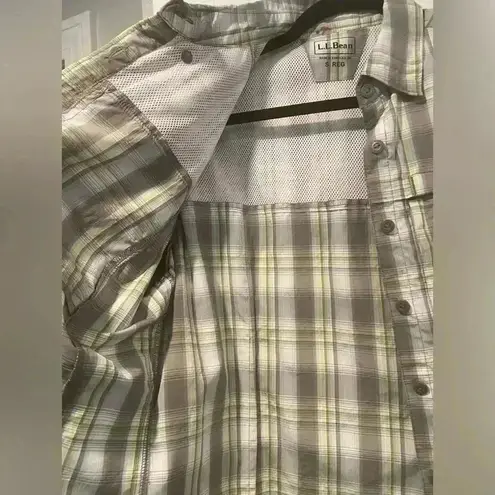 L.L. Bean Women’s Vented Convertible Sleeve Button Down Trail Hiking Shirt Sz Sm Gray