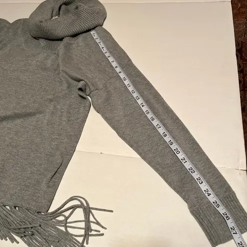 Michael Kors  size 0X grey‎ cowl neck fringe hem sweater
