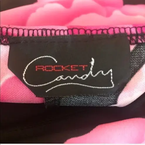 Vintage Rocket Candy Floral spaghetti Strap Dress size medium Pink