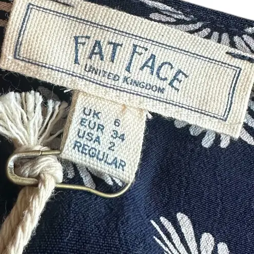Fat Face Francis Daisy Midi Dress Navy White Floral Button Size 2 Women's NWT Blue