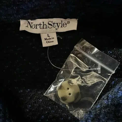 NorthStyle NWT Size L Blue & Black Tweed Button Down Shacket