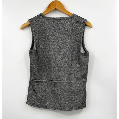 J. Crew Women's Tweed Boucle Peplum Tank Top Stretch Sleeveless Gray Size S New