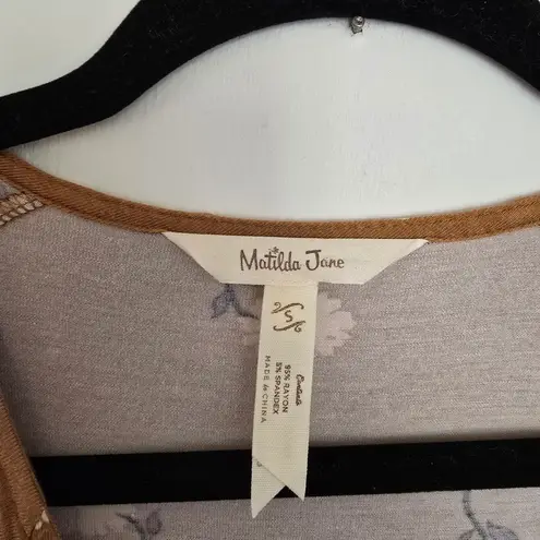 Matilda Jane camel tan marigold floral short sleeve jumpsuit