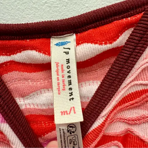 NWT Free People FP Movement Women's Sunset Cami, Flame Combo Pink | Medium