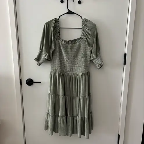 Baltic Born Smocked Velvet Bliss Dress XL Dusty Sage | Feminine Whimsy Coquette