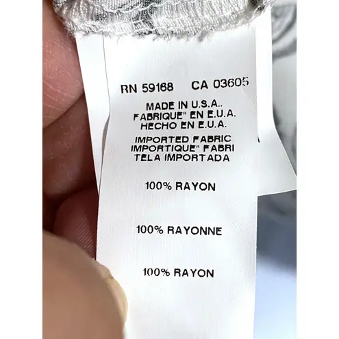 Karen Kane Handbag Purse Scarves Tie Front V Neck Blouse Top L Monochrome NWT