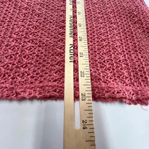 ZARA ‎ Top Womens Small Pink Crochet Knit Sheer Short Sleeve Boho Summer Top