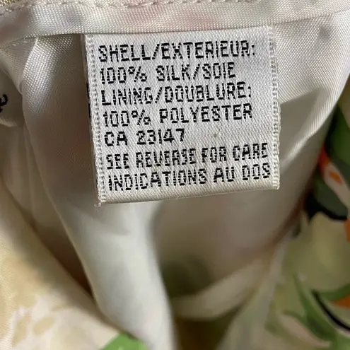 Talbots  silk trouser vintage straight leg high rise tropical print Sz 10