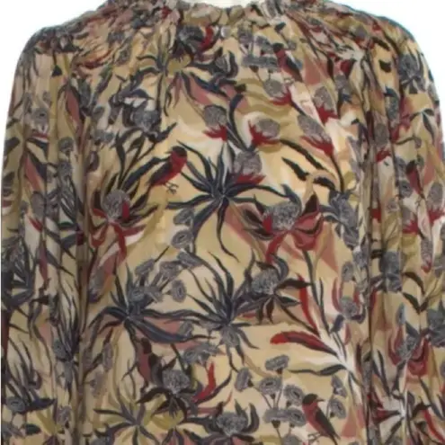 Chufy Red and Pink Mock Neck Bishop Sleeve Dress size M Size M