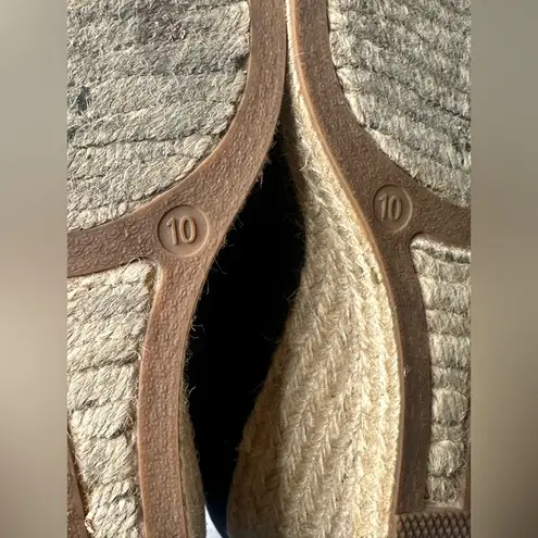 J.Crew  Shoes Womens 10 Seville Espadrille High Pump Blue Canvas‎ Wedge Casual