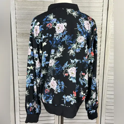 Bomber Jacket Lightweight Black/Multi Floral