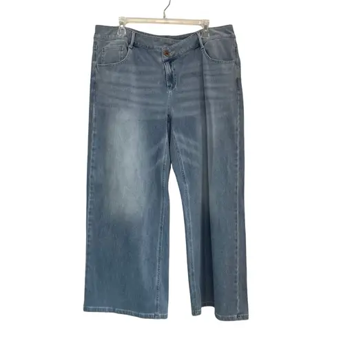 Halara Flex Asymmetric Low Rise Baggy Jeans Wide Leg Denim Pants Sz XL