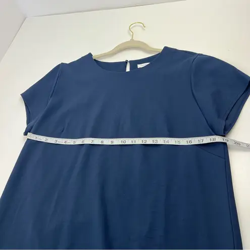 Cuyana Navy Blue Shift Cap Sleeve Career Dress Knee Length Womens Size Large