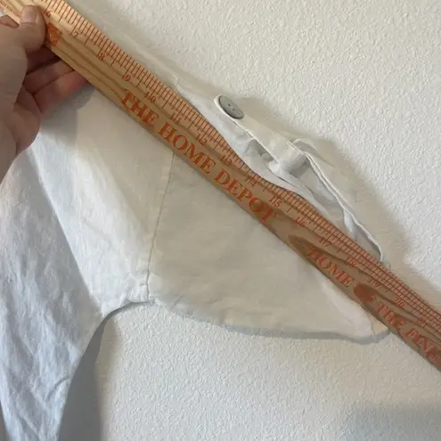 Tempo Paris Jacket Womens Small Medium White Linen Hooded Button Front Italy